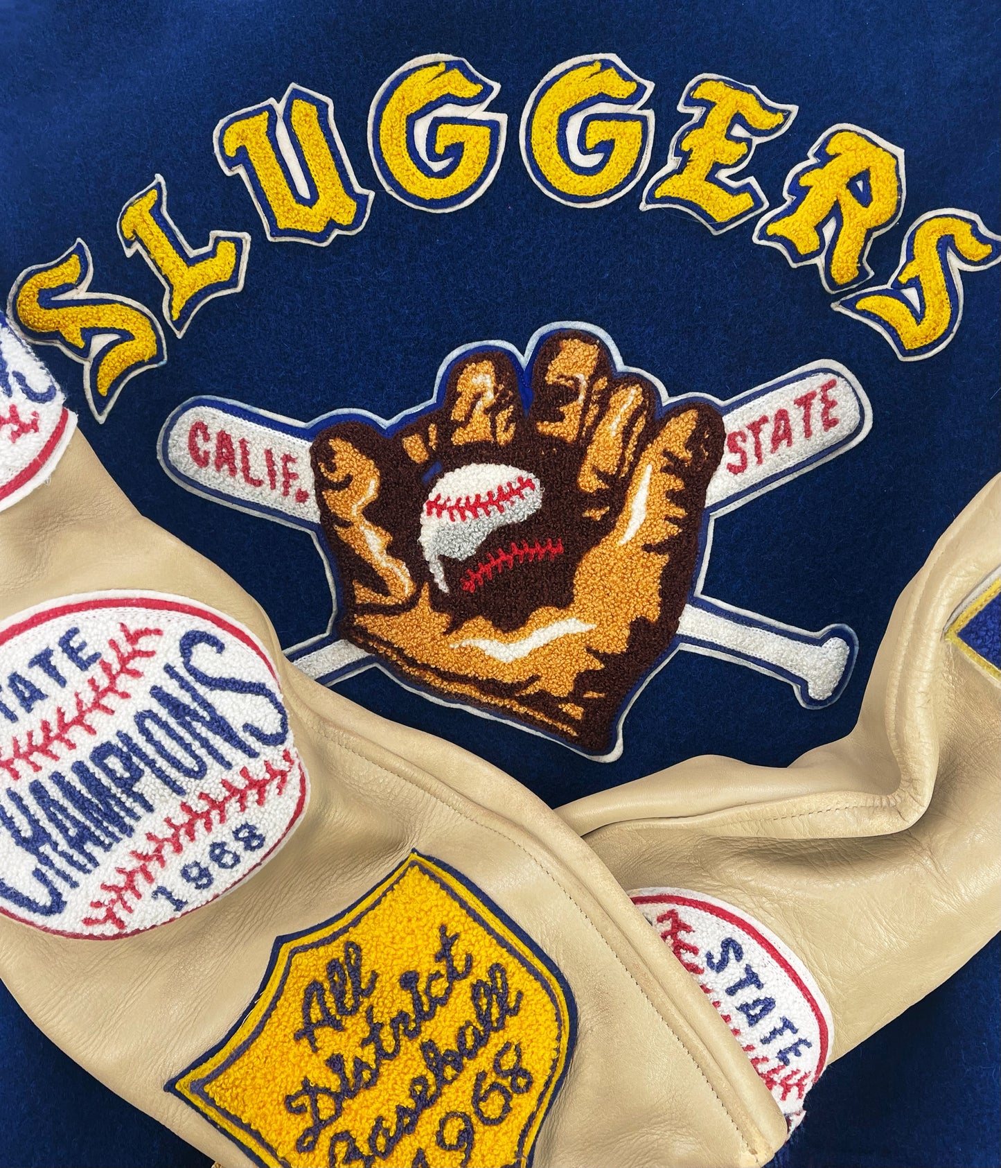 Style Eyes Baldwin Park ‘Sluggers’ Leather Varsity Jacket