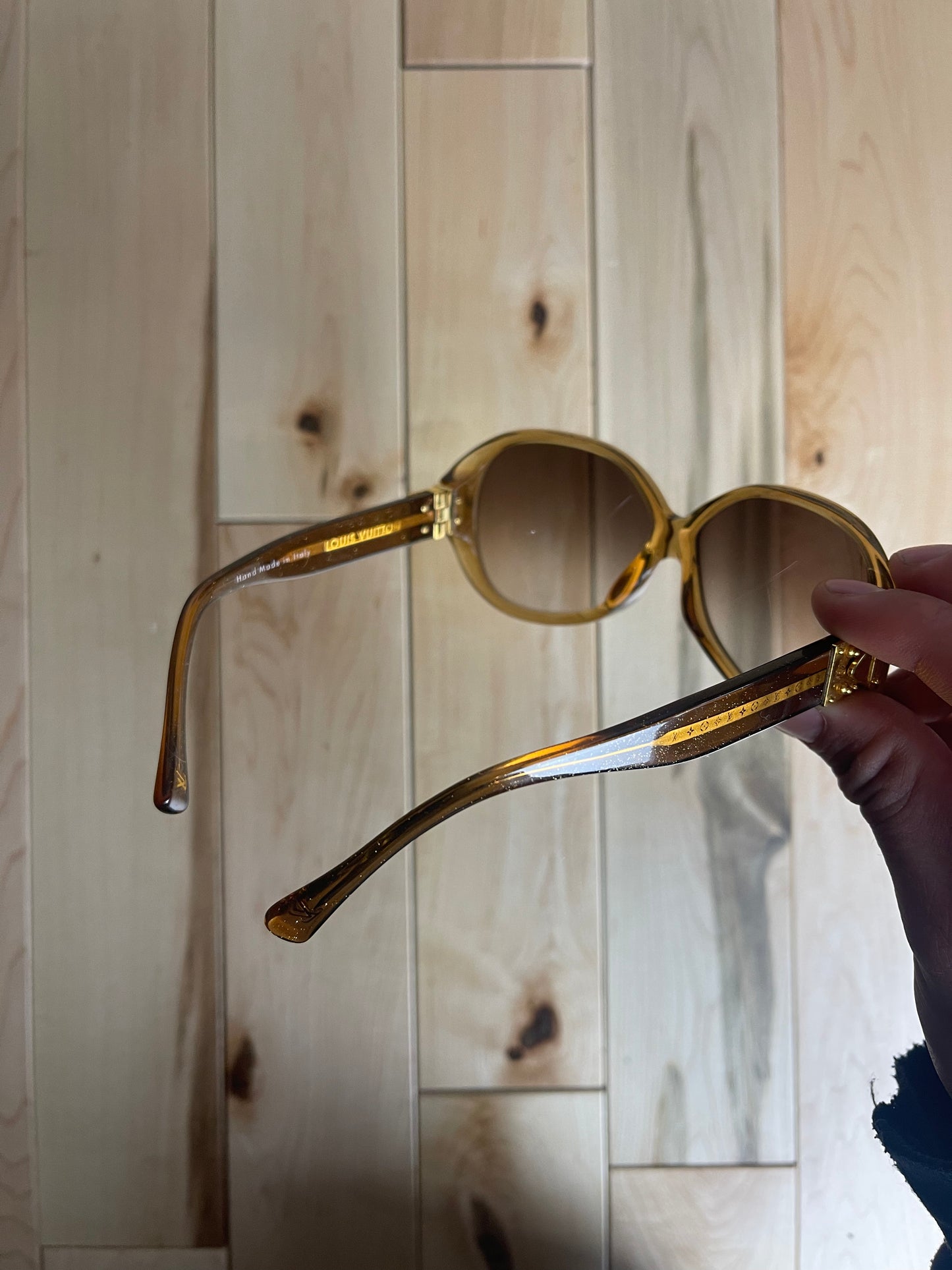 Louis Vuitton Honey Brown Round Sunglasses