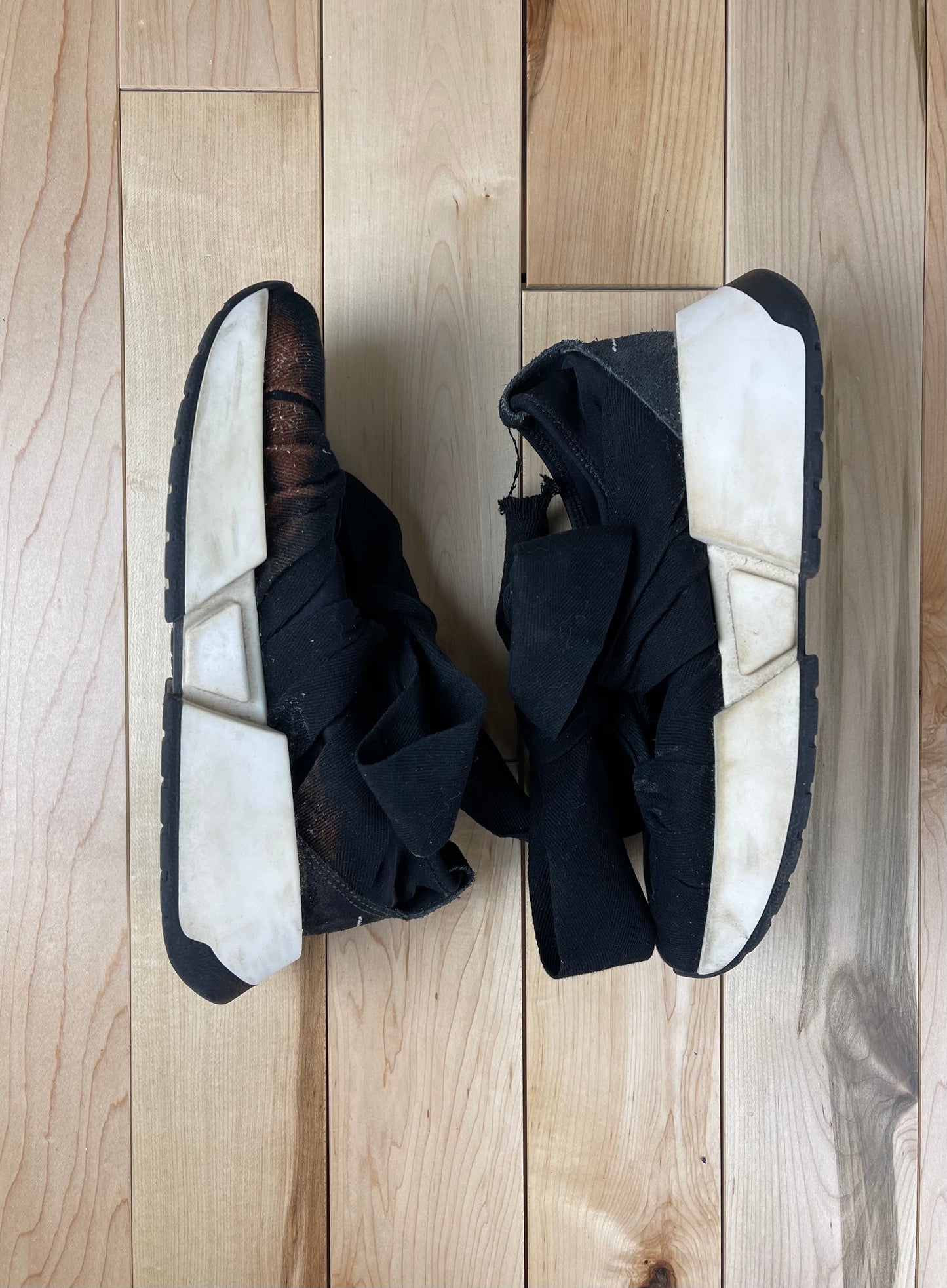 Margiela Lace Ribbon Platform High Top Sneakers