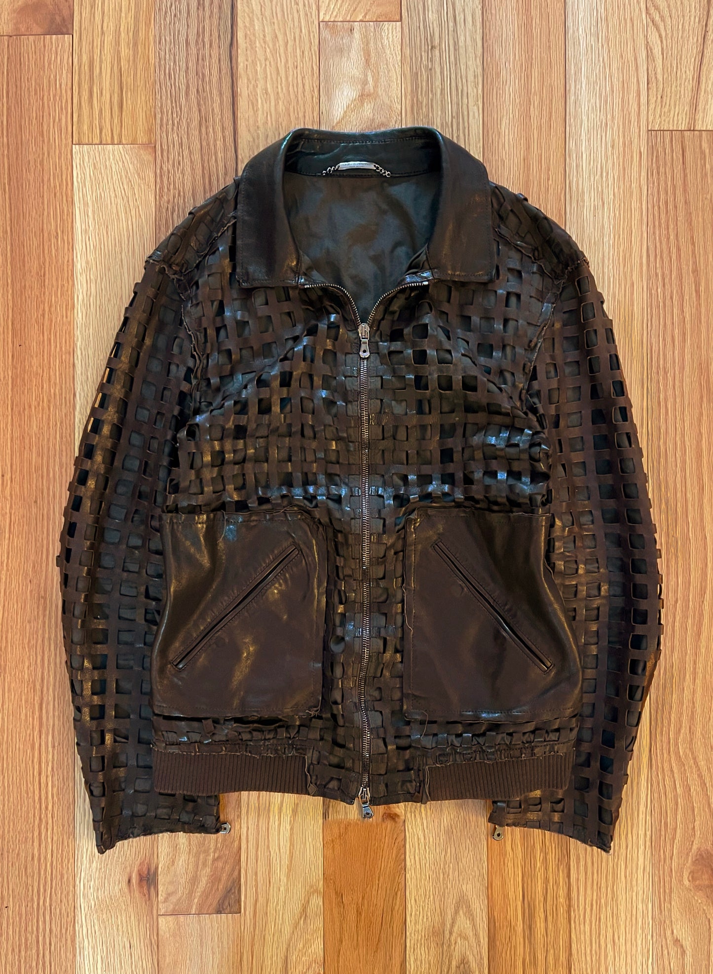 AW2007 Dolce & Gabbana Perforated Lambskin Leather Jacket