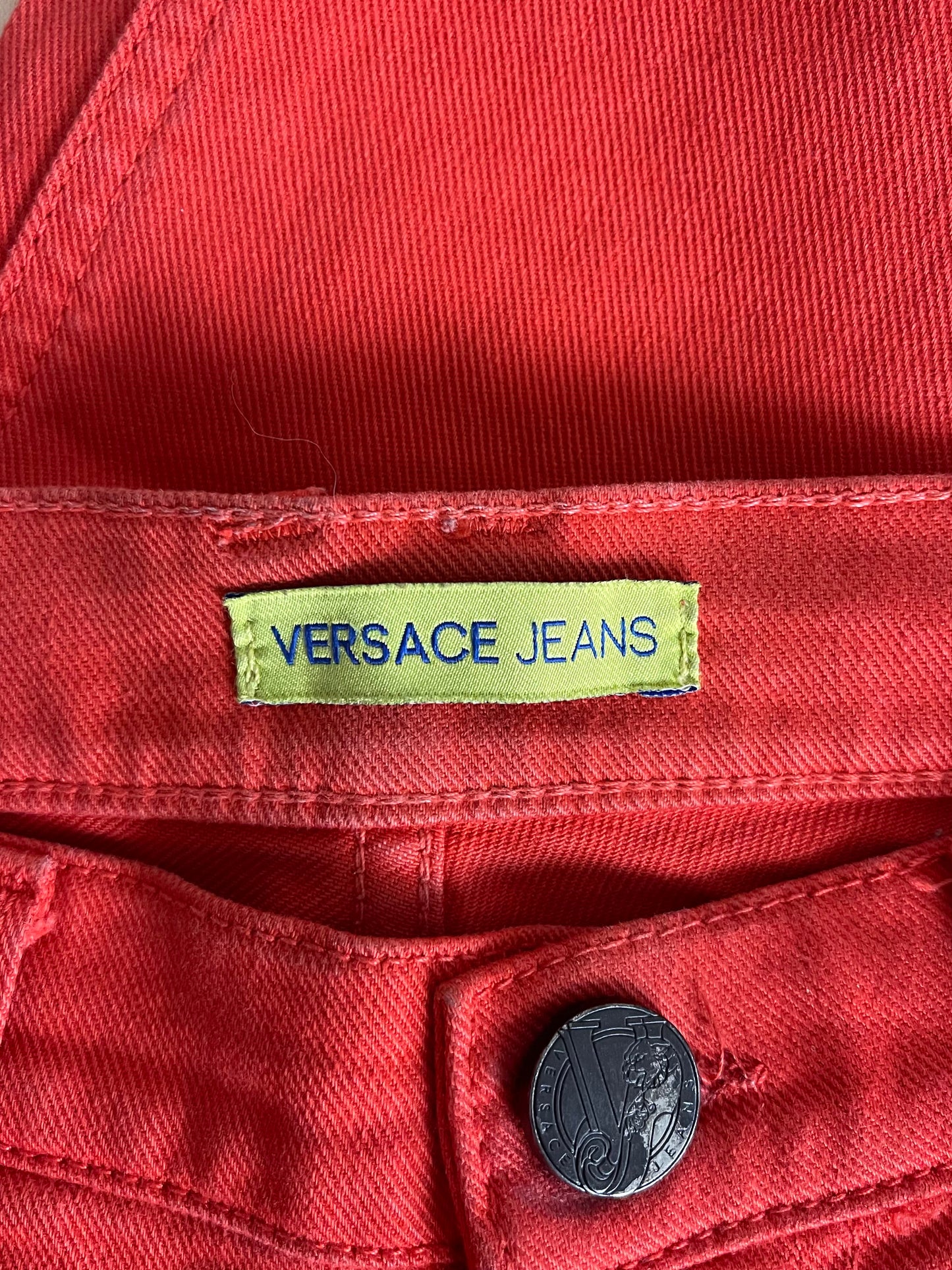 Versace Slim Cut Orange Tapered Denim