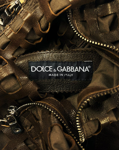 AW2007 Dolce & Gabbana Perforated Lambskin Leather Jacket