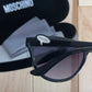 Moschino Purple Tinted Cat Eye Oval Sunglasses