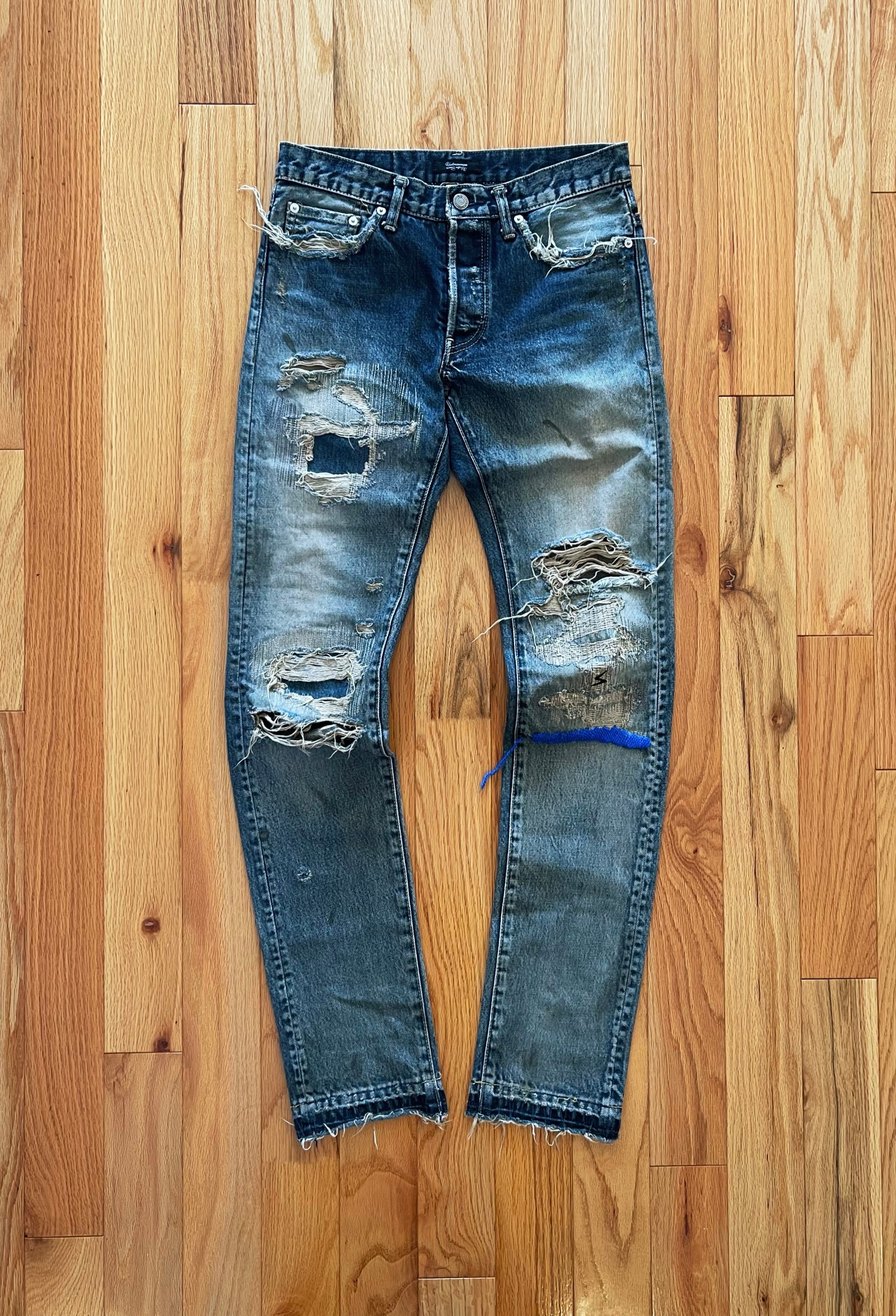 AW2010 Undercover 68 Blue Yarn Distressed Denim – Alex Maxamenko