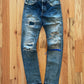 AW2010 Undercover 68 Blue Yarn Distressed Denim
